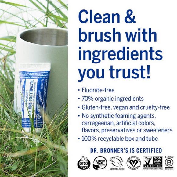 Dr. Bronner’s Toothpaste, Four (4) Pack - Picture 3 of 14